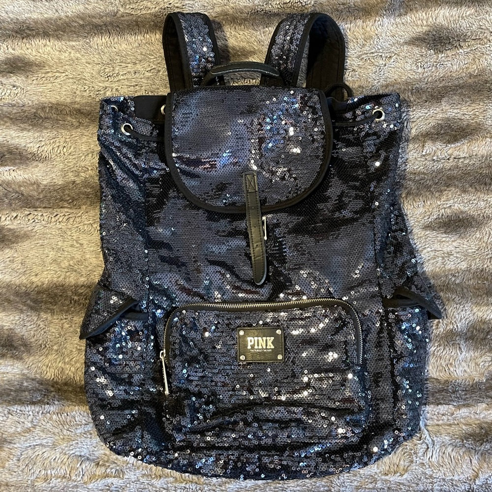 Victoria Secret PINK sequin drawstring backpack